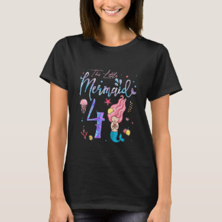 Kids Girls 4th Birthday Girl This Little Mermaid I T-Shirt
