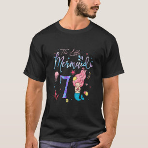 Kids Girls 7th Birthday Girl This Little Mermaid I T-Shirt