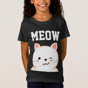 KIDS GIRLS CAT MEOW T-Shirts tees