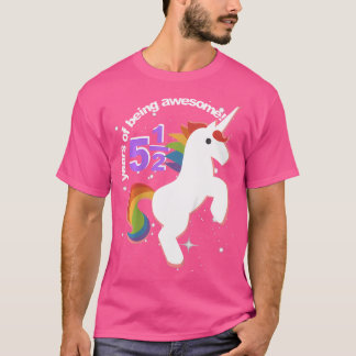 Kids Girls Half Birthday Unicorn Shirt 5.5 5 And H