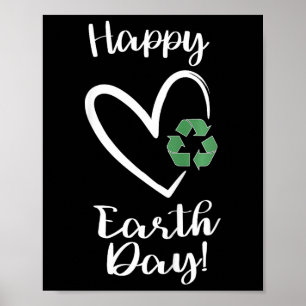 Kids Girls Happy Earth Day Earth Day With Heart Cu Poster