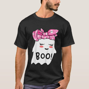 Kids Girls Toddler Happy Halloween Ghost with Band T-Shirt