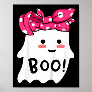 Kids Girls Toddler Happy Halloween Ghost With Ndan Poster