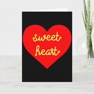 Kids Girls Valentine Sweetheart Red And Yellow Hea Card