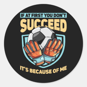 Kids Goaltender Defender Goalkeeper Soccer Goalie Classic Round Sticker
