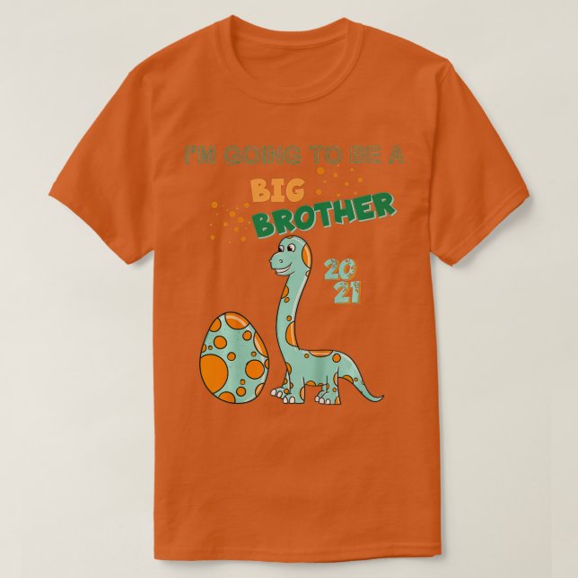 Kids Going to be a Big Brother 2021  Dinosaur  T-Shirt (Design Front)