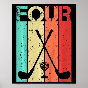 Kids Golf 4 Birthday Boy Girl Golf 4 Year Old Poster