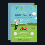 Kids Golf Theme Birthday Party Invitation<br><div class="desc">Select "Click to customise further" if you want to scale,  move or delete features. Contact this Designer if you require any assistance with the customisations.</div>