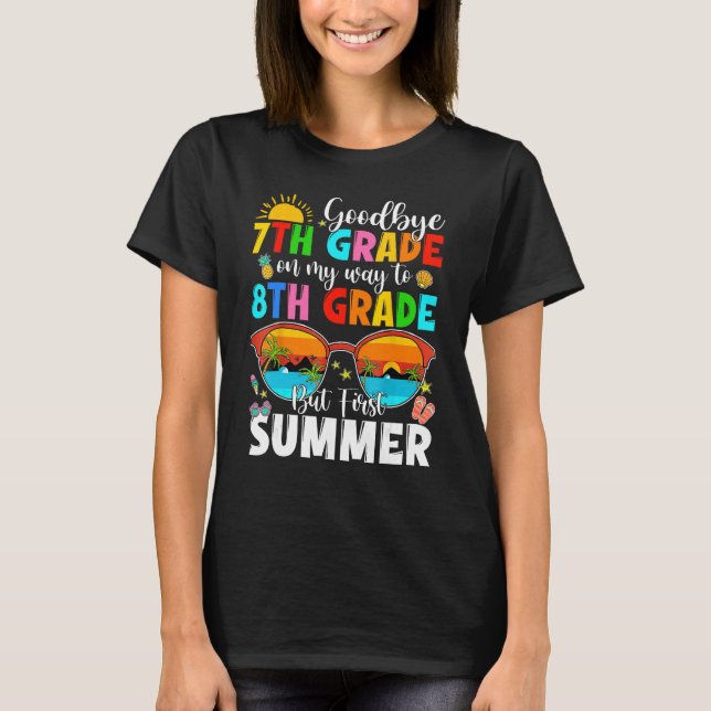 Kids Goodbye 7th Grade Graduation To 8th Grade Bea T-Shirt (Front)