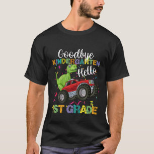Kids Goodbye Kindergarten Hello 1st Grade Dinosaur T-Shirt