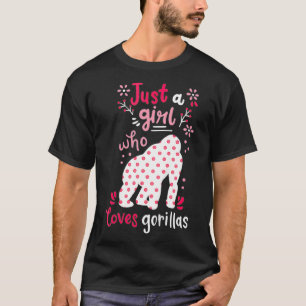 Kids Gorilla Just A Girl Gorillas Gift T-Shirt