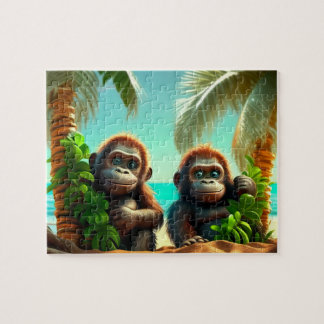 Kids Gorillas Jigsaw Puzzle - Tropical