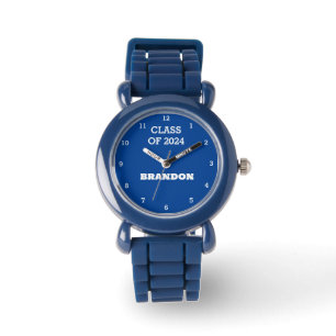 Kids Grad Boys Blue Graduation Name School Watch