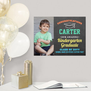 Kids Graduation Kindergarten or Preschool Photo Poster
