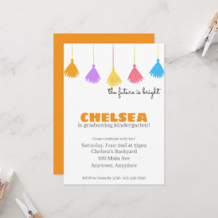 Kids Graduation Party Colorful Kindergarten Pre-K Invitation