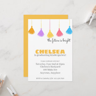 Kids Graduation Party Colorful Kindergarten Pre-K Invitation