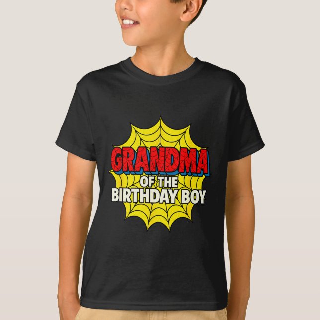 Kids Grandma Of The Birthday Boy Sder Theme Party  T-Shirt (Front)