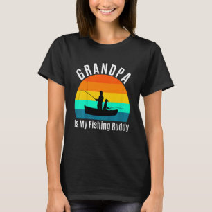 Kids Grandpa Is My Fishing Buddy Grandchild Fun Fa T-Shirt