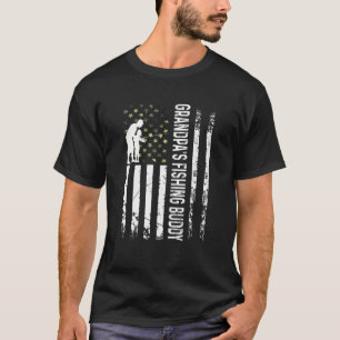 Kids Grandpa's Fishing Buddy Dad Son Team Young Fi T-Shirt