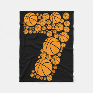 Kids Graphic Bysketbyll 7th Birthday Boys 7 Years  Fleece Blanket
