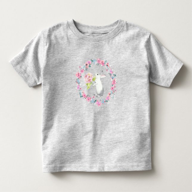 Kids Gray Easter Bunny T-Shirt (Front)