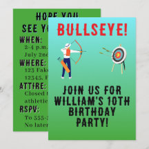 Kid's Green and Blue Bullseye Archery Birthday