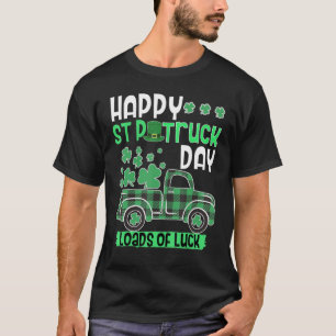 Kids Green Buffalo Plaid Truck St  Patrick's Day T T-Shirt