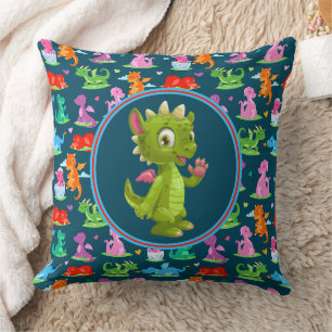 Kids Green Dragon Cushion