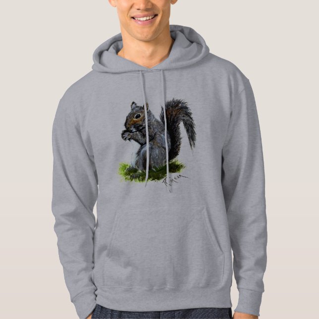Kids Grey Squirrel Hoodie (Front)