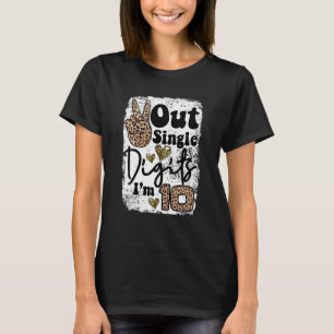 Kids Groovy 10th Birthday Kids Peace Out Single Di T-Shirt