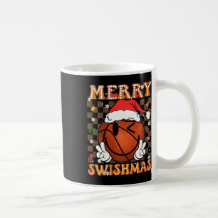 Kids Groovy Merry Swishmas Christmas Xmas Basketba Coffee Mug