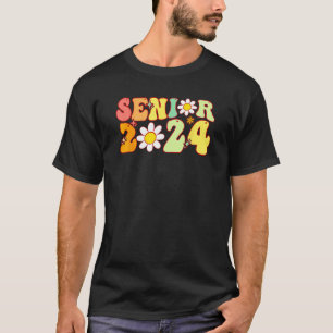 Kids Groovy Senior 2024 Back To School Graduation T-Shirt