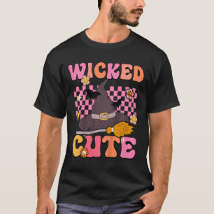 Kids Groovy Wicked Cute Witch Halloween Costume Ki T-Shirt