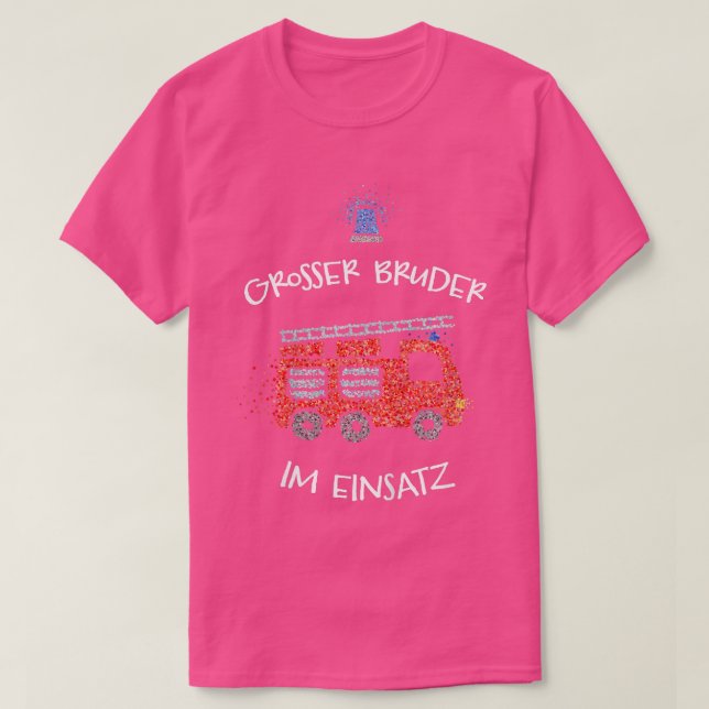 Kids Grosser Bruder Fireman Fire Engine  T-Shirt (Design Front)