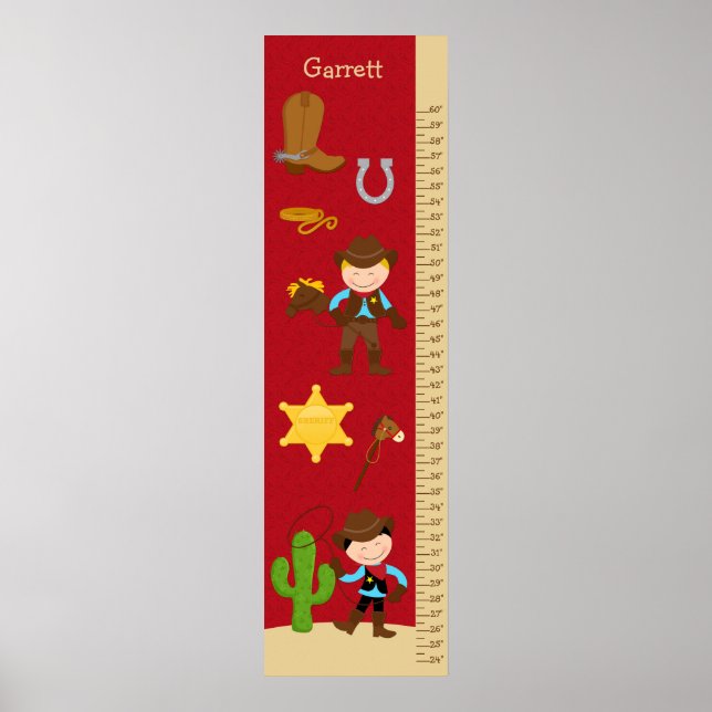 Kids Growth Chart - Cowboy (Front)