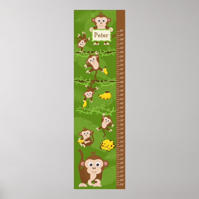 Kids Growth Chart - Monkeys (Front)