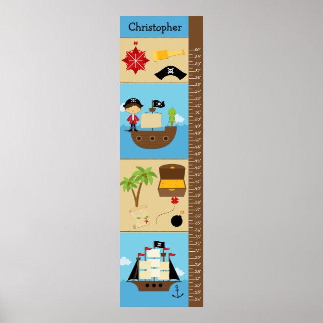 Kids Growth Chart - Pirates (Front)