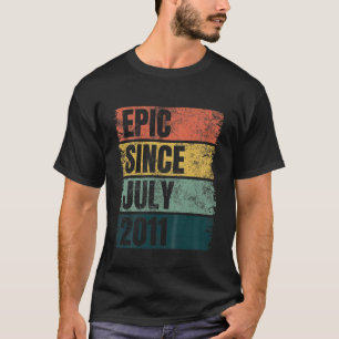 Kids Grunge 10Th Birthday July Idea 10 Years Epic T-Shirt