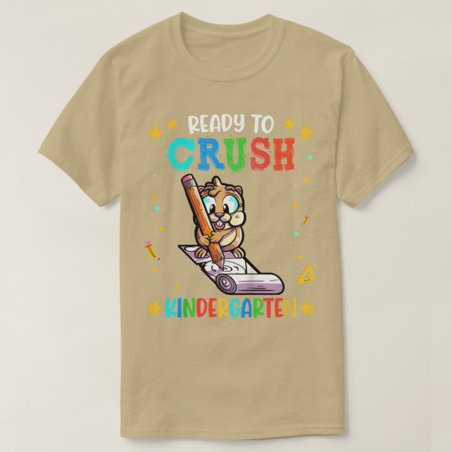Kids Guinea Pig Ready To Crush Kindergarten  T-Shirt (Design Front)