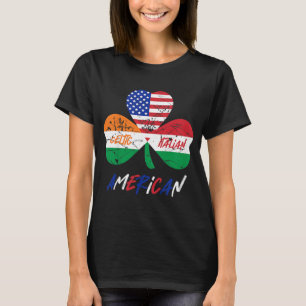 Kids Half Irish Half Italian American Flag Shamroc T-Shirt