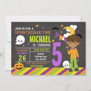 Kids Halloween Birthday Invitation - Werewolf Boy