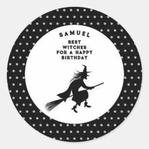 Kids' Halloween Birthday – Little Witch Classic Round Sticker