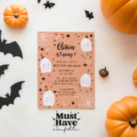 Kids' Halloween Birthday Party Ghosts Light Orange