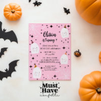 Kids' Halloween Birthday Party Ghosts Light Pink