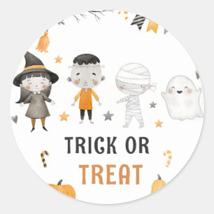  kids Halloween Birthday Trick or Treat Party Clas Classic Round Sticker