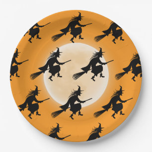 Kids' Halloween Birthday Witch Paper Plate