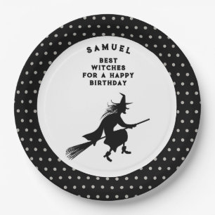 Kids' Halloween Birthday Witch Paper Plate