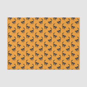Kids Halloween Black Cats Orange Gold Dots Tissue Paper