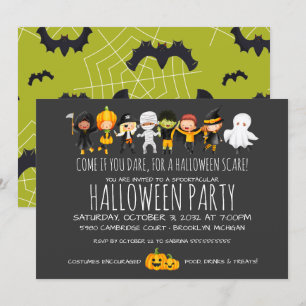 Kids Halloween Celebration Cute Costume Party Invitation