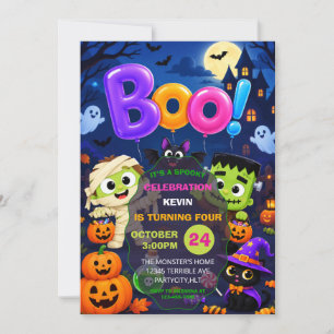 Kids Halloween Costume Birthday Party Invitation